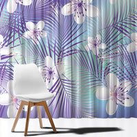 Purple Aloha Hawaiian Window Curtain Tropical Flower Palm Leaf Pattern LT19 - Polynesian Pride