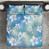 Blue Aloha Hawaiian Bedding Set Tropical Flower Palm Leaf Pattern LT19 Blue - Polynesian Pride