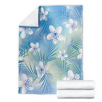 Blue Aloha Hawaiian Blanket Tropical Flower Palm Leaf Pattern LT19 - Polynesian Pride