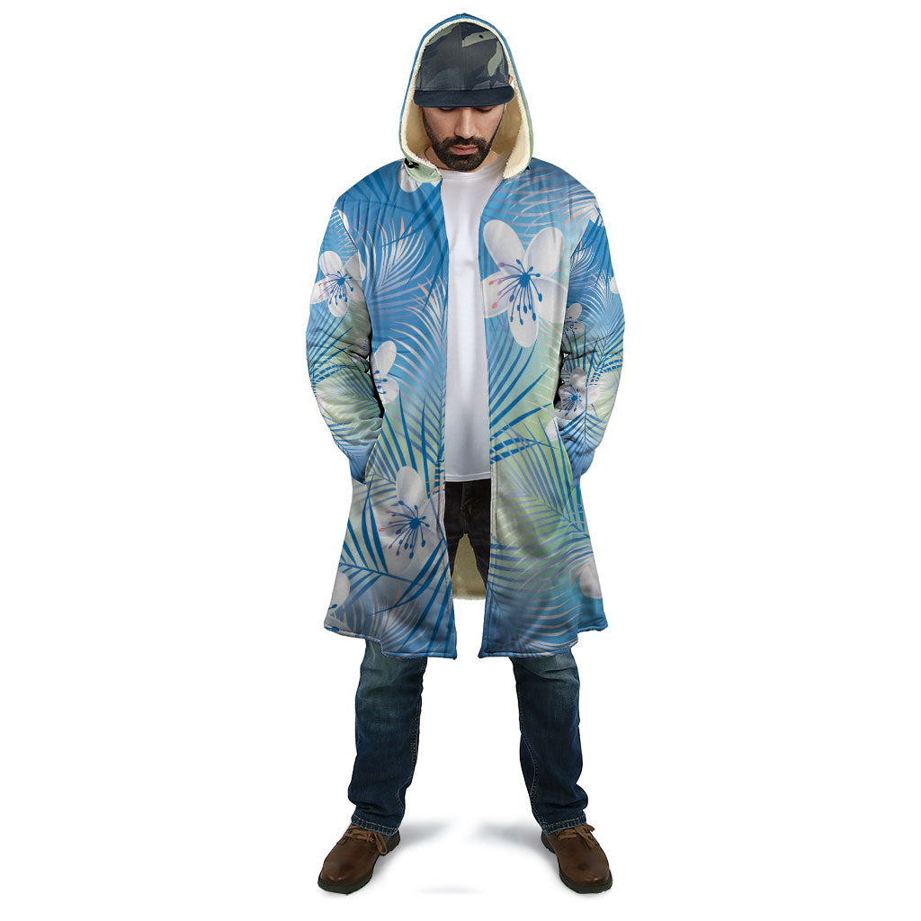 Blue Aloha Hawaiian Cloak Tropical Flower Palm Leaf Pattern LT19 - Polynesian Pride
