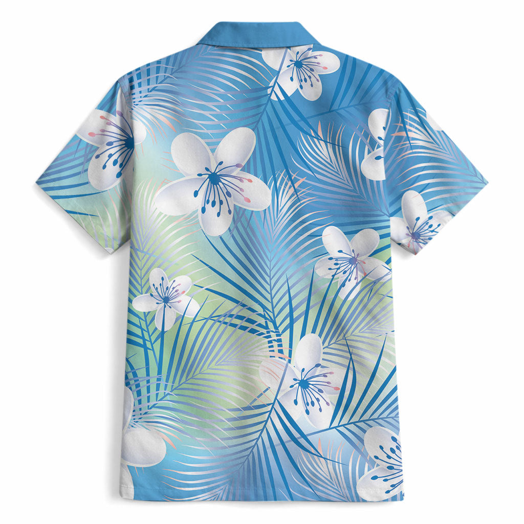 Blue Aloha Hawaiian Hawaiian Shirt Tropical Flower Palm Leaf Pattern LT19 - Polynesian Pride