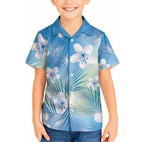 Blue Aloha Hawaiian Hawaiian Shirt Tropical Flower Palm Leaf Pattern LT19 - Polynesian Pride