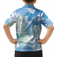Blue Aloha Hawaiian Hawaiian Shirt Tropical Flower Palm Leaf Pattern LT19 - Polynesian Pride