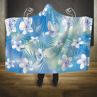Blue Aloha Hawaiian Hooded Blanket Tropical Flower Palm Leaf Pattern LT19 - Polynesian Pride