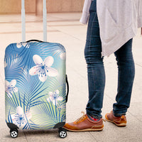 Blue Aloha Hawaiian Luggage Cover Tropical Flower Palm Leaf Pattern LT19 Blue - Polynesian Pride