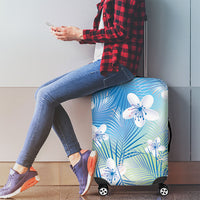 Blue Aloha Hawaiian Luggage Cover Tropical Flower Palm Leaf Pattern LT19 - Polynesian Pride