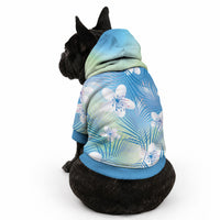 Blue Aloha Hawaiian Pet Hoodie Tropical Flower Palm Leaf Pattern LT19 - Polynesian Pride