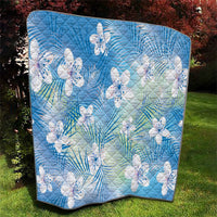 Blue Aloha Hawaiian Quilt Tropical Flower Palm Leaf Pattern LT19 - Polynesian Pride
