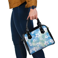 Blue Aloha Hawaiian Shoulder Handbag Tropical Flower Palm Leaf Pattern LT19 - Polynesian Pride