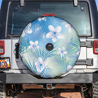 Blue Aloha Hawaiian Spare Tire Cover Tropical Flower Palm Leaf Pattern LT19 Blue - Polynesian Pride
