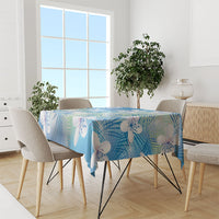 Blue Aloha Hawaiian Tablecloth Tropical Flower Palm Leaf Pattern LT19 - Polynesian Pride