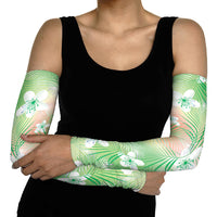 Green Aloha Hawaiian Arm Sleeves Tropical Flower Palm Leaf Pattern LT19 - Polynesian Pride