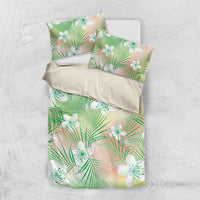 Green Aloha Hawaiian Bedding Set Tropical Flower Palm Leaf Pattern LT19 US Twin 172cm x 218cm Green - Polynesian Pride