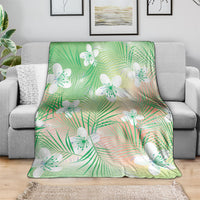 Green Aloha Hawaiian Blanket Tropical Flower Palm Leaf Pattern LT19 - Polynesian Pride