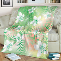 Green Aloha Hawaiian Blanket Tropical Flower Palm Leaf Pattern LT19 - Polynesian Pride