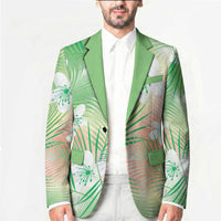 Green Aloha Hawaiian Blazer Tropical Flower Palm Leaf Pattern LT19 - Polynesian Pride