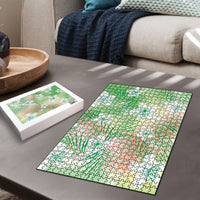 Green Aloha Hawaiian Puzzle Tropical Flower Palm Leaf Pattern LT19 - Polynesian Pride