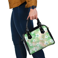 Green Aloha Hawaiian Shoulder Handbag Tropical Flower Palm Leaf Pattern LT19 - Polynesian Pride