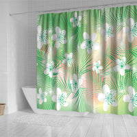 Green Aloha Hawaiian Shower Curtain Tropical Flower Palm Leaf Pattern LT19 - Polynesian Pride