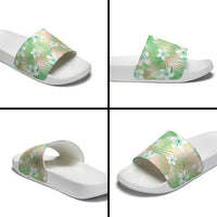Green Aloha Hawaiian Slide Sandals Tropical Flower Palm Leaf Pattern LT19 - Polynesian Pride