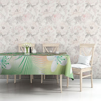 Green Aloha Hawaiian Tablecloth Tropical Flower Palm Leaf Pattern LT19 - Polynesian Pride