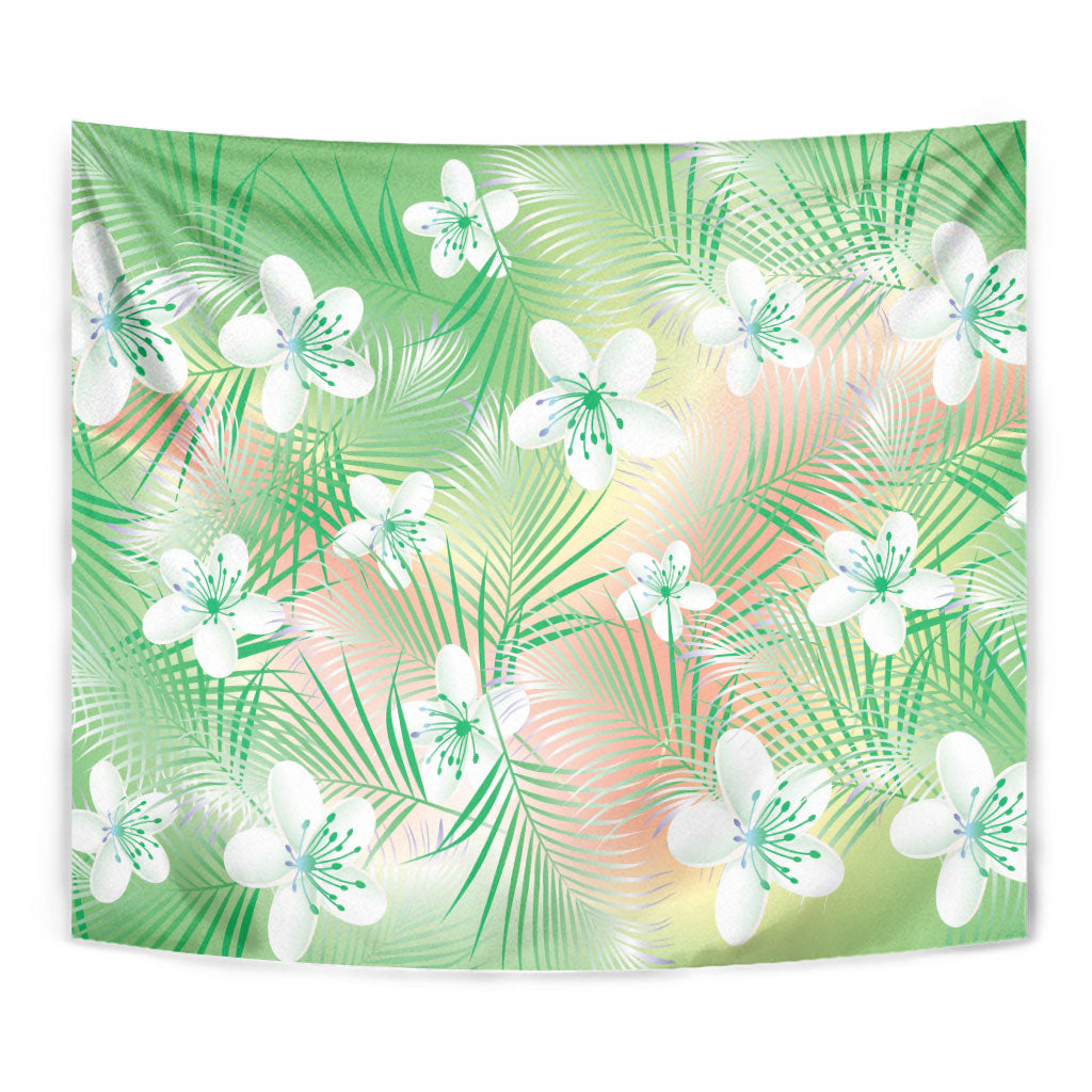 Green Aloha Hawaiian Tapestry Tropical Flower Palm Leaf Pattern LT19 - Polynesian Pride