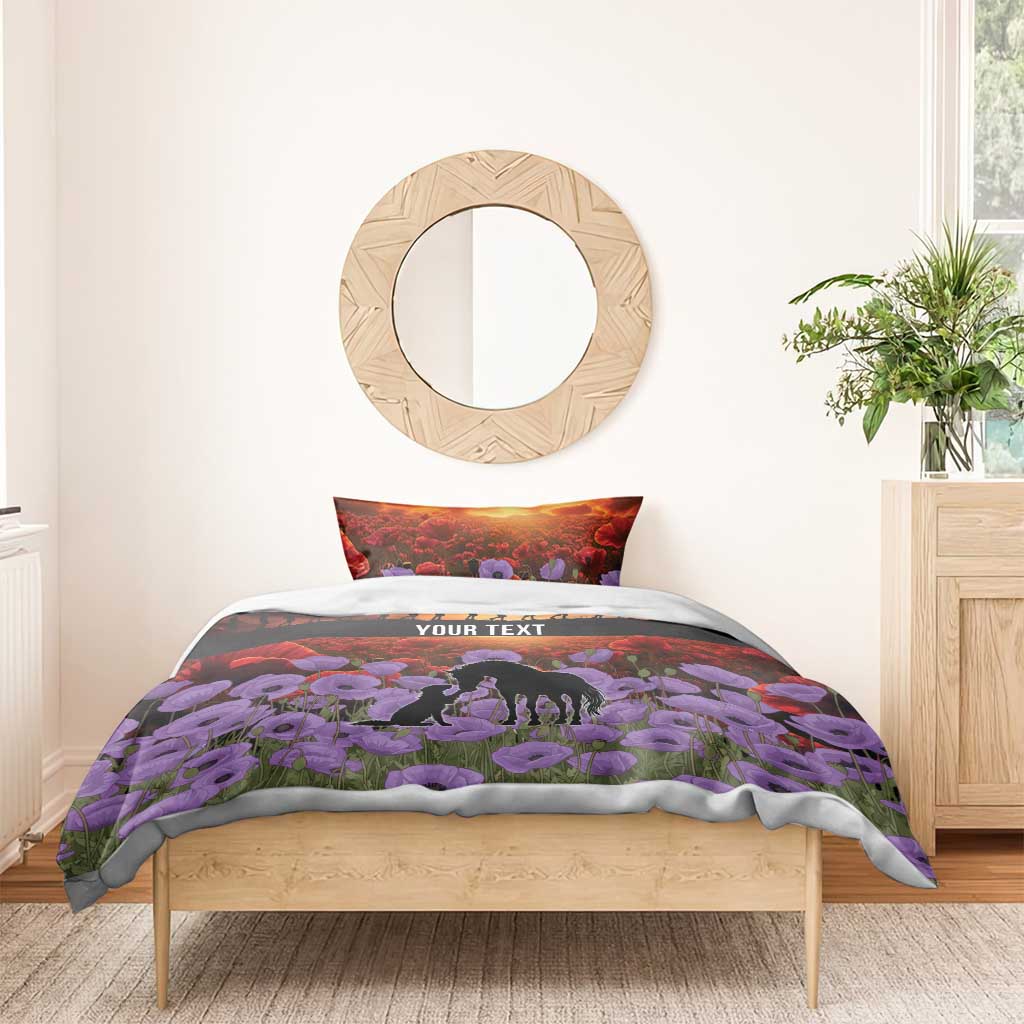 Personalised ANZAC Day Bedding Set Remembering the Animals of War
