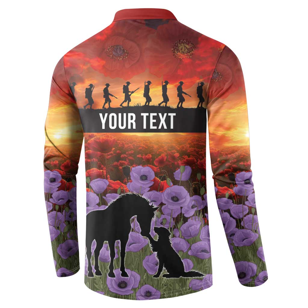 Personalised ANZAC Day Button Sweatshirt Remembering the Animals of War