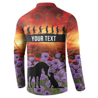 Personalised ANZAC Day Button Sweatshirt Remembering the Animals of War