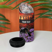 Personalised ANZAC Day 4 in 1 Can Cooler Tumbler Remembering the Animals of War