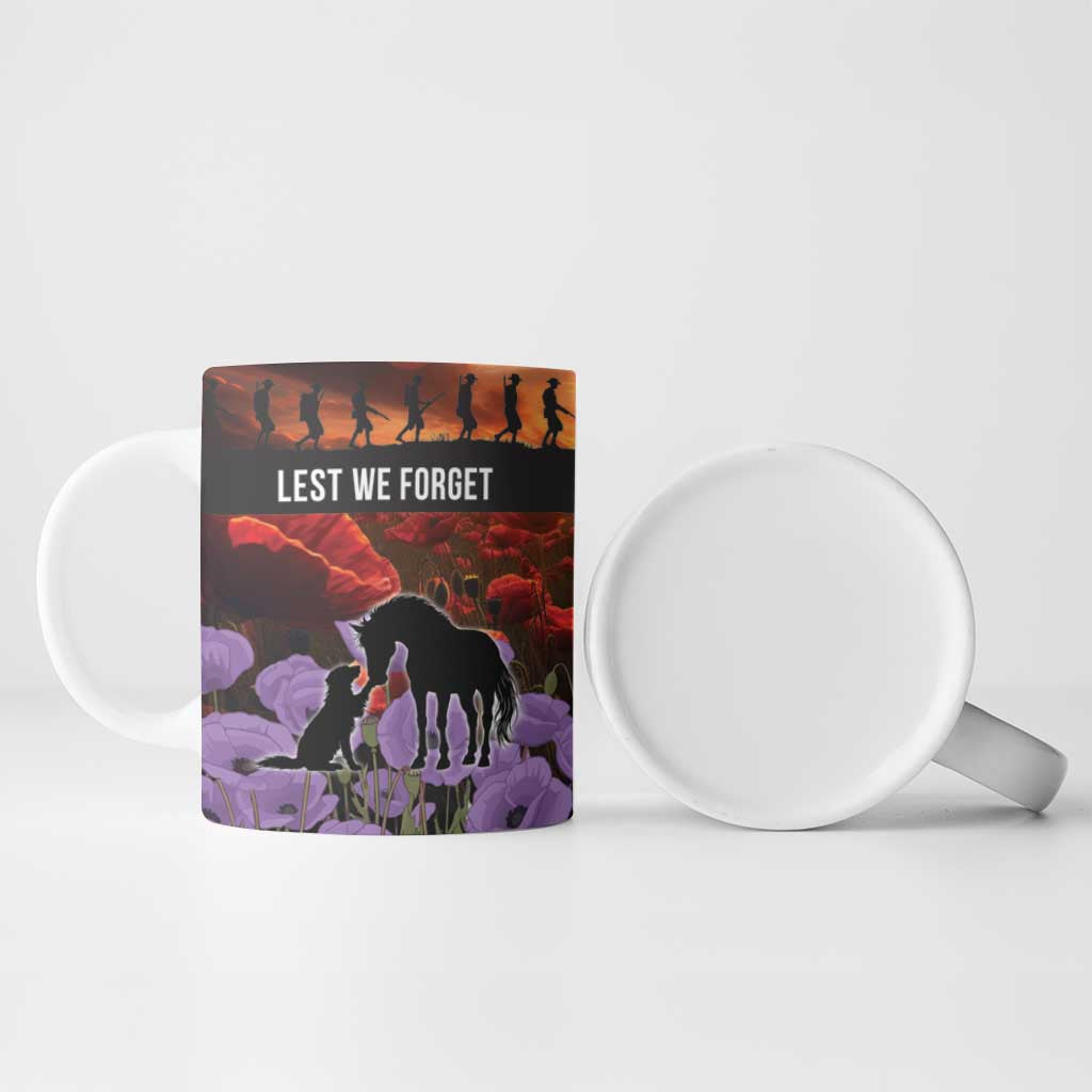Personalised ANZAC Day Ceramic Mug Remembering the Animals of War