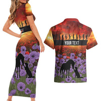 Personalised ANZAC Day Couples Matching Short Sleeve Bodycon Dress and Hawaiian Shirt Remembering the Animals of War