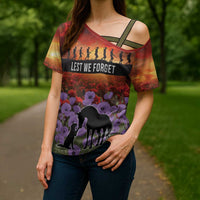 Personalised ANZAC Day Cross Shoulder Shirt Remembering the Animals of War