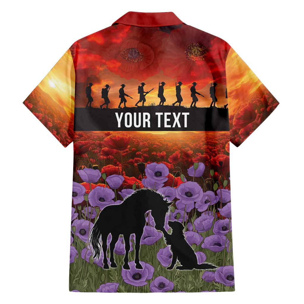 Personalised ANZAC Day Family Matching Off Shoulder Short Dress and Hawaiian Shirt Remembering the Animals of War LT19 - Polynesian Pride