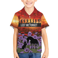 Personalised ANZAC Day Family Matching Puletasi and Hawaiian Shirt Remembering the Animals of War