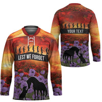 Personalised ANZAC Day Hockey Jersey Remembering the Animals of War