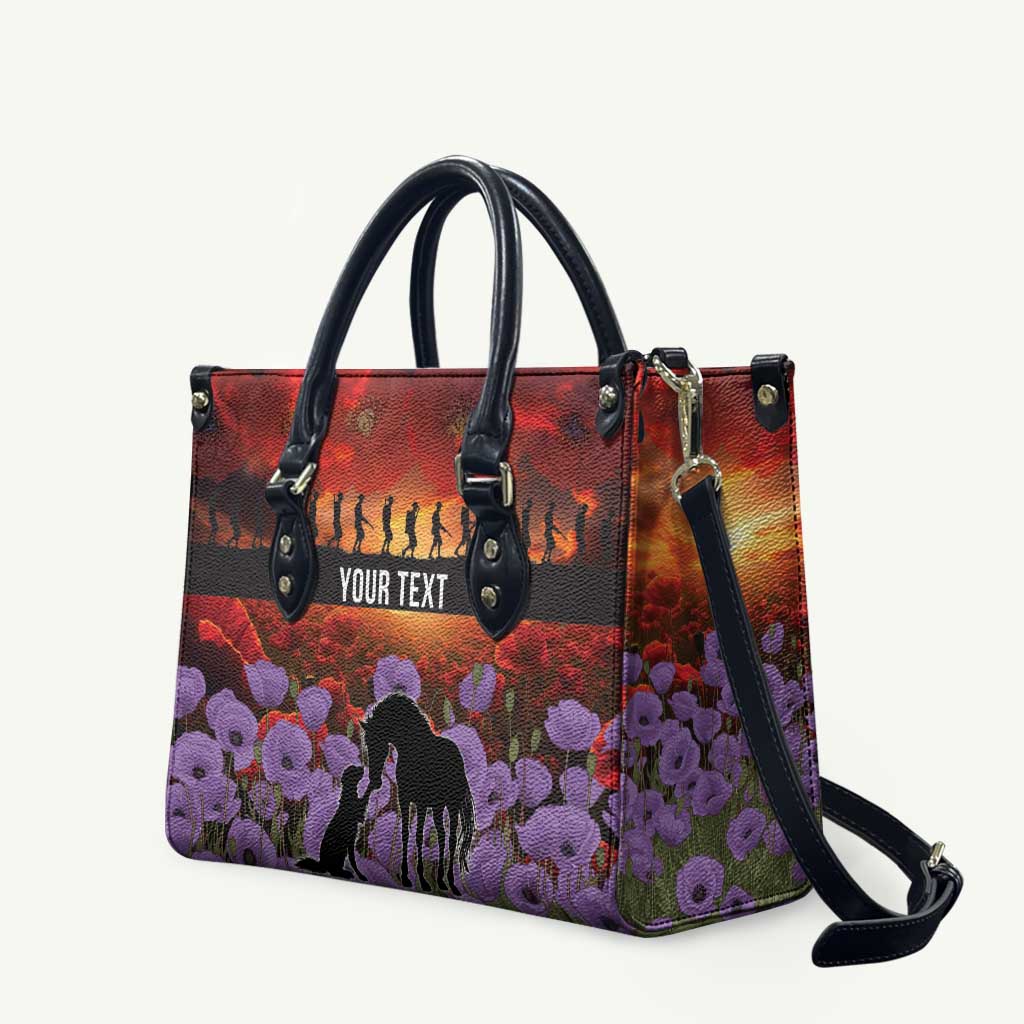 Personalised ANZAC Day Leather Bag Remembering the Animals of War