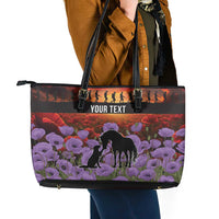 Personalised ANZAC Day Leather Tote Bag Remembering the Animals of War