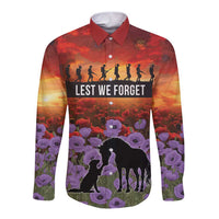 Personalised ANZAC Day Long Sleeve Button Shirt Remembering the Animals of War