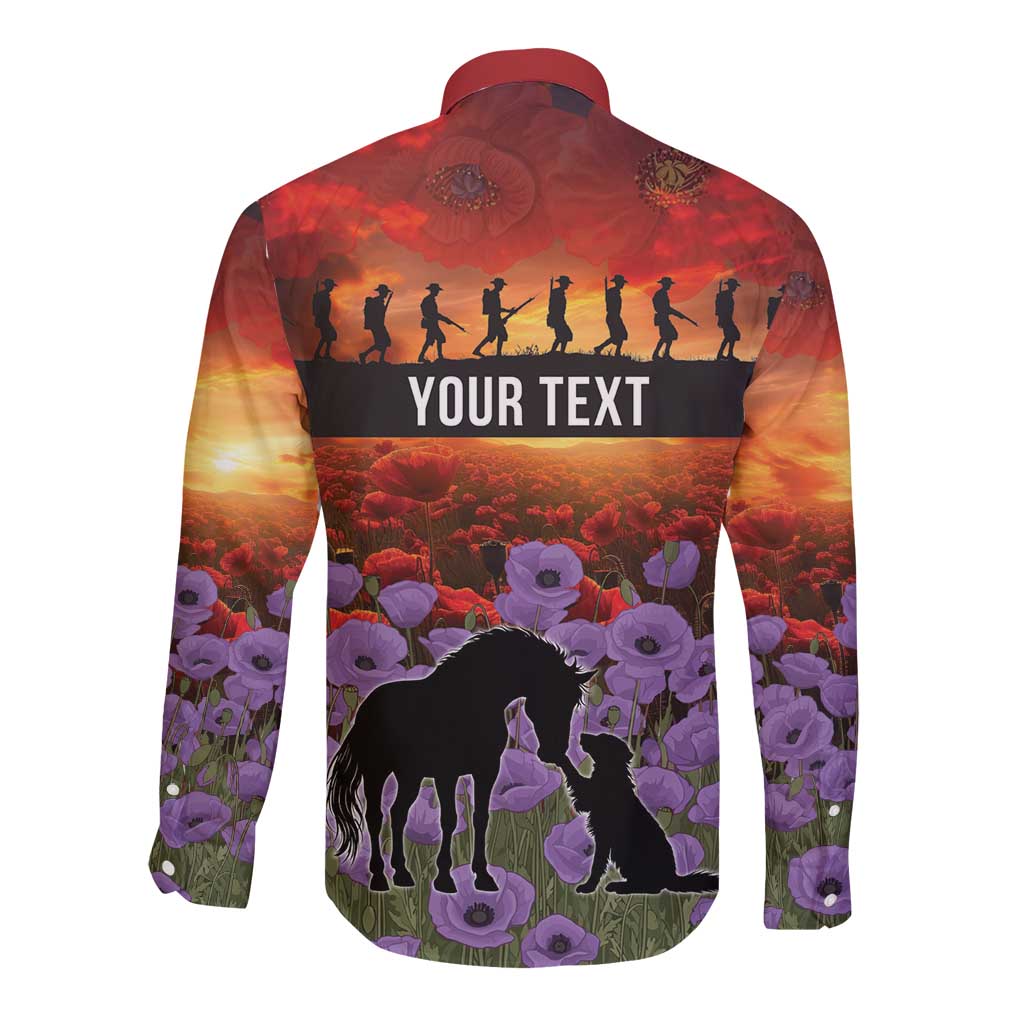 Personalised ANZAC Day Long Sleeve Button Shirt Remembering the Animals of War