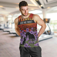 Personalised ANZAC Day Men Tank Top Remembering the Animals of War