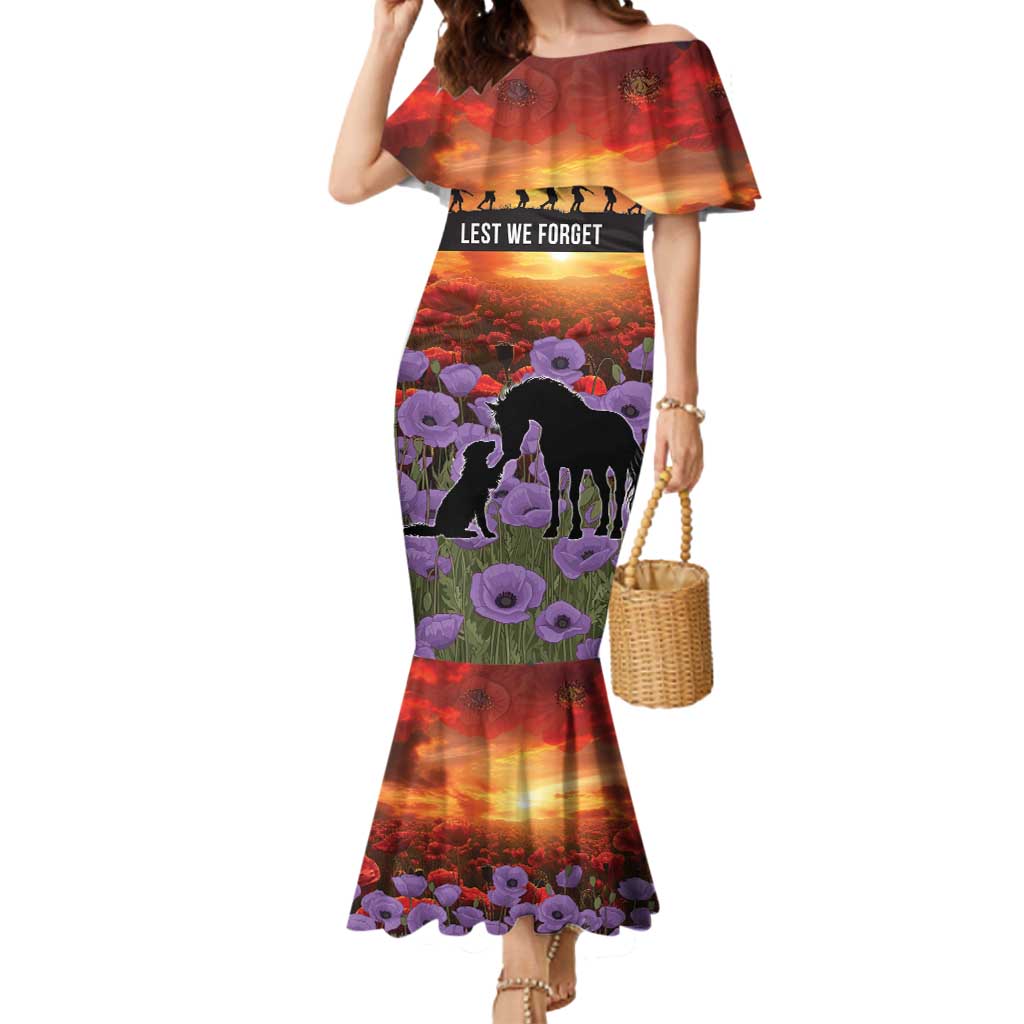 Personalised ANZAC Day Mermaid Dress Remembering the Animals of War