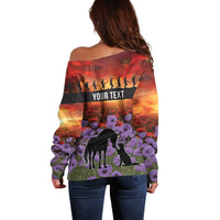 Personalised ANZAC Day Off Shoulder Sweater Remembering the Animals of War