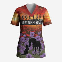 Personalised ANZAC Day Scrub Top Remembering the Animals of War