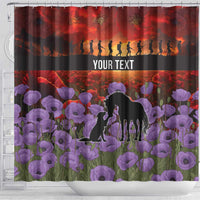 Personalised ANZAC Day Shower Curtain Remembering the Animals of War