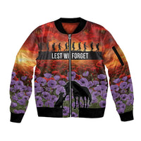 Personalised ANZAC Day Sleeve Zip Bomber Jacket Remembering the Animals of War