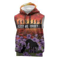 Personalised ANZAC Day Sleeveless Hoodie Remembering the Animals of War