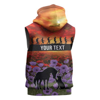 Personalised ANZAC Day Sleeveless Zip Hoodie Remembering the Animals of War
