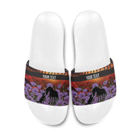Personalised ANZAC Day Slide Sandals Remembering the Animals of War