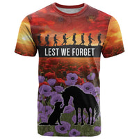 Personalised ANZAC Day T Shirt Remembering the Animals of War
